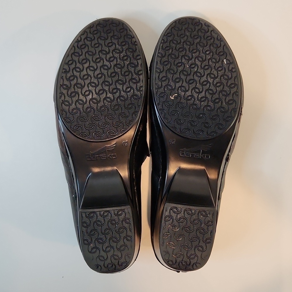 Dansko Tenley Black Brown Leather Comfort Slip On Clogs Womens EU 42 US 11.5 EUC - Picture 7 of 14